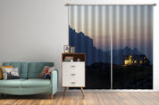 3D Sky Mountain House Nature Landscape Curtains and Drapes LQH 176- Jess Art Decoration