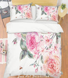 3D Watercolor Pink Rose Quilt Cover Set Bedding Set Pillowcases 13- Jess Art Decoration