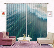 3D Landscape Ocean Wave Boat Curtains and Drapes GD 4489- Jess Art Decoration