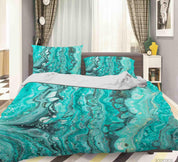 3D Abstract Green Marble Texture Quilt Cover Set Bedding Set Duvet Cover Pillowcases 64- Jess Art Decoration