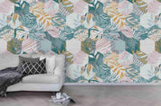 3D Hexagon Leaves Honeycomb Wall Mural Wallpaper 166- Jess Art Decoration