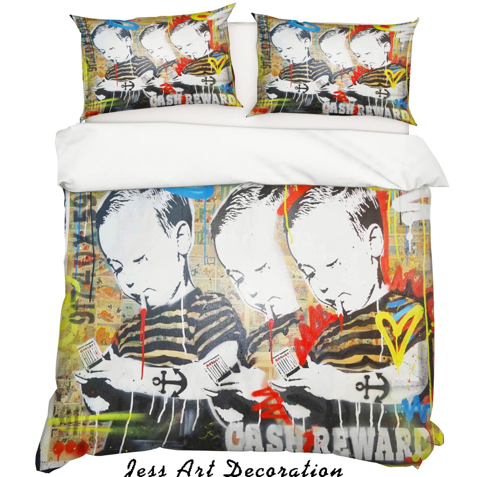 3D Abstract Colorful Figure Child Quilt Cover Set Bedding Set Duvet Cover Pillowcases LXL- Jess Art Decoration