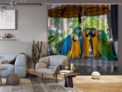 3D Zoo Blue Green Parrot Pattern Curtains and Drapes GD 809- Jess Art Decoration
