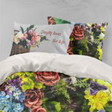 3D Colorful Floral Quilt Cover Set Bedding Set Pillowcases 85- Jess Art Decoration
