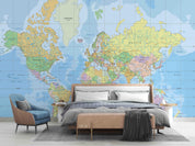 3D World Map Pattern Wall Mural Wallpaper WJ 5208- Jess Art Decoration