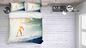 3D Pexels Sunshine Cloud Sky Ice Mountain Sking Quilt Cover Set Bedding Set Duvet Cover Pillowcases LXL- Jess Art Decoration