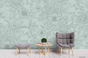 3D Hand Drawn Leaves Floral Wall Mural Wallpaper WJ 6262- Jess Art Decoration
