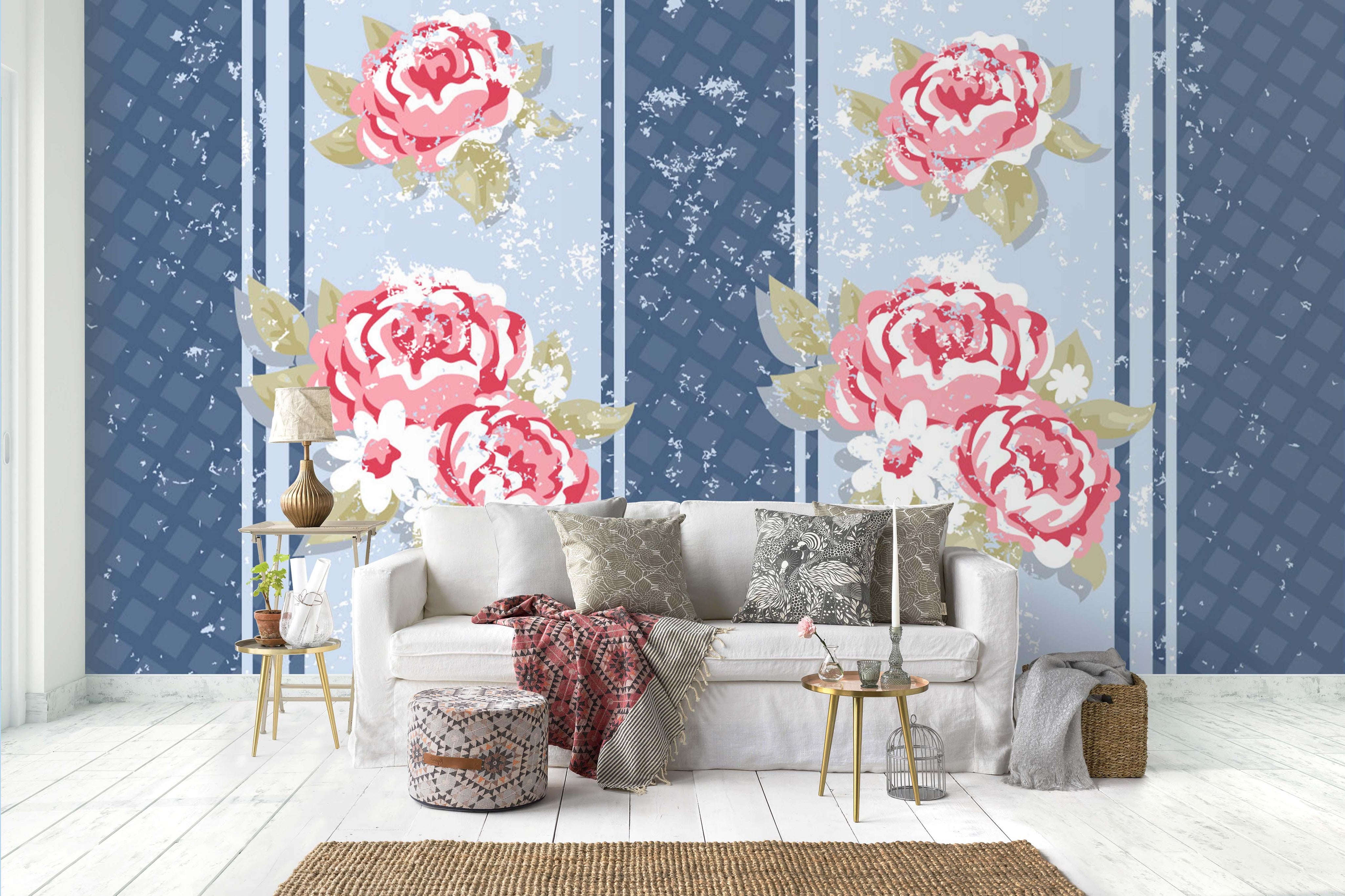 3D Red Flowers Wall Mural Wallpaper 112- Jess Art Decoration