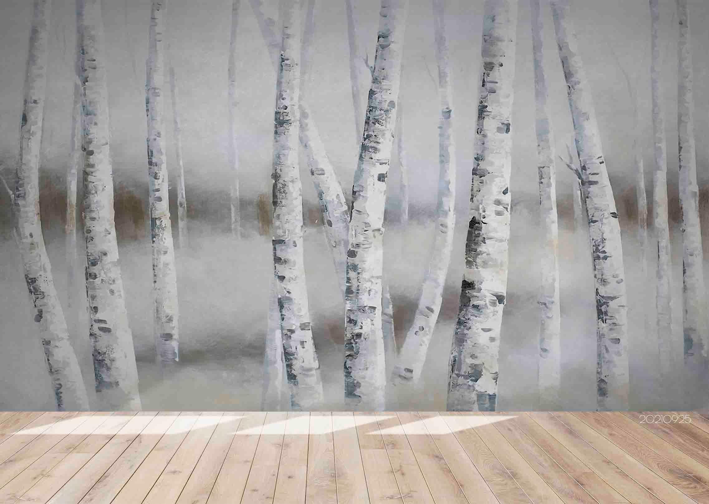 3D Birch Forest Landscape Wall Mural Wallpaper LQH 227- Jess Art Decoration