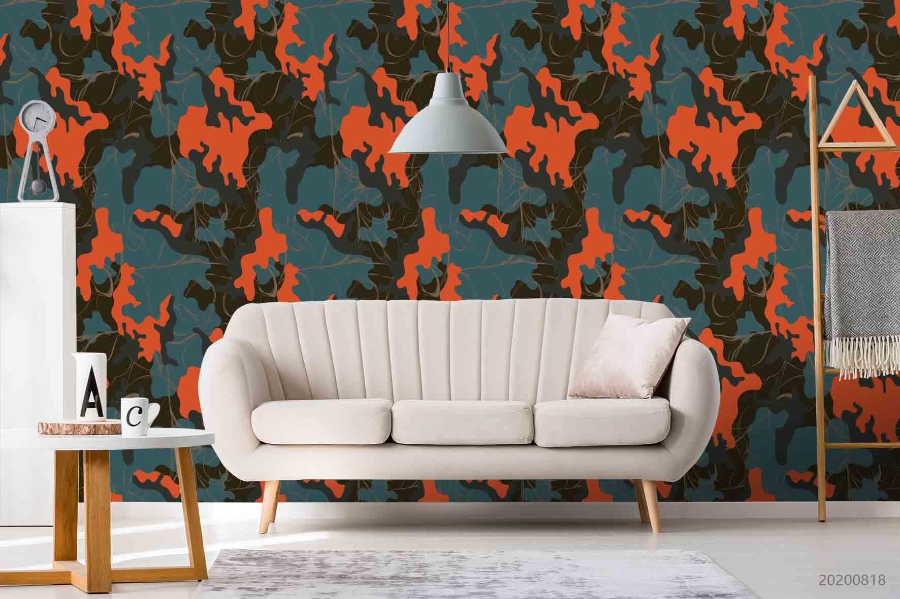3D Vintage Camouflage Pattern Wall Mural Wallpaper LXL 1147- Jess Art Decoration