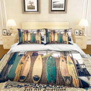 3D Vintage Surfboard Quilt Cover Set Bedding Set Duvet Cover Pillowcases LXL 37- Jess Art Decoration
