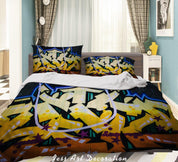 3D Abstract Color Graffiti Quilt Cover Set Bedding Set Duvet Cover Pillowcases 167- Jess Art Decoration