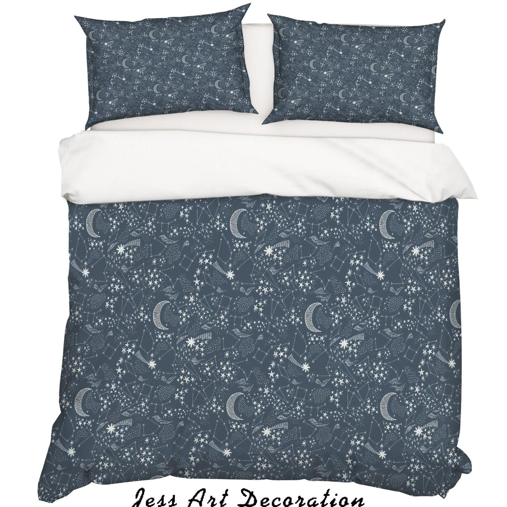 3D Abstract Moon Star Pattern Quilt Cover Set Bedding Set Duvet Cover Pillowcases WJ 6874- Jess Art Decoration