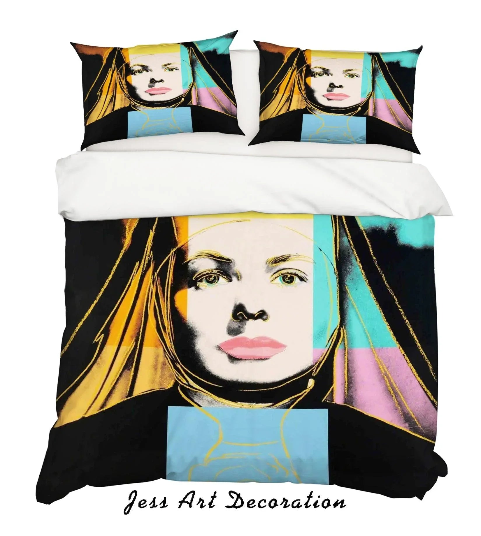 3D Oil Painting Fine Art Colorful Nun Figure Quilt Cover Set Bedding Set Duvet Cover Pillowcases LXL- Jess Art Decoration