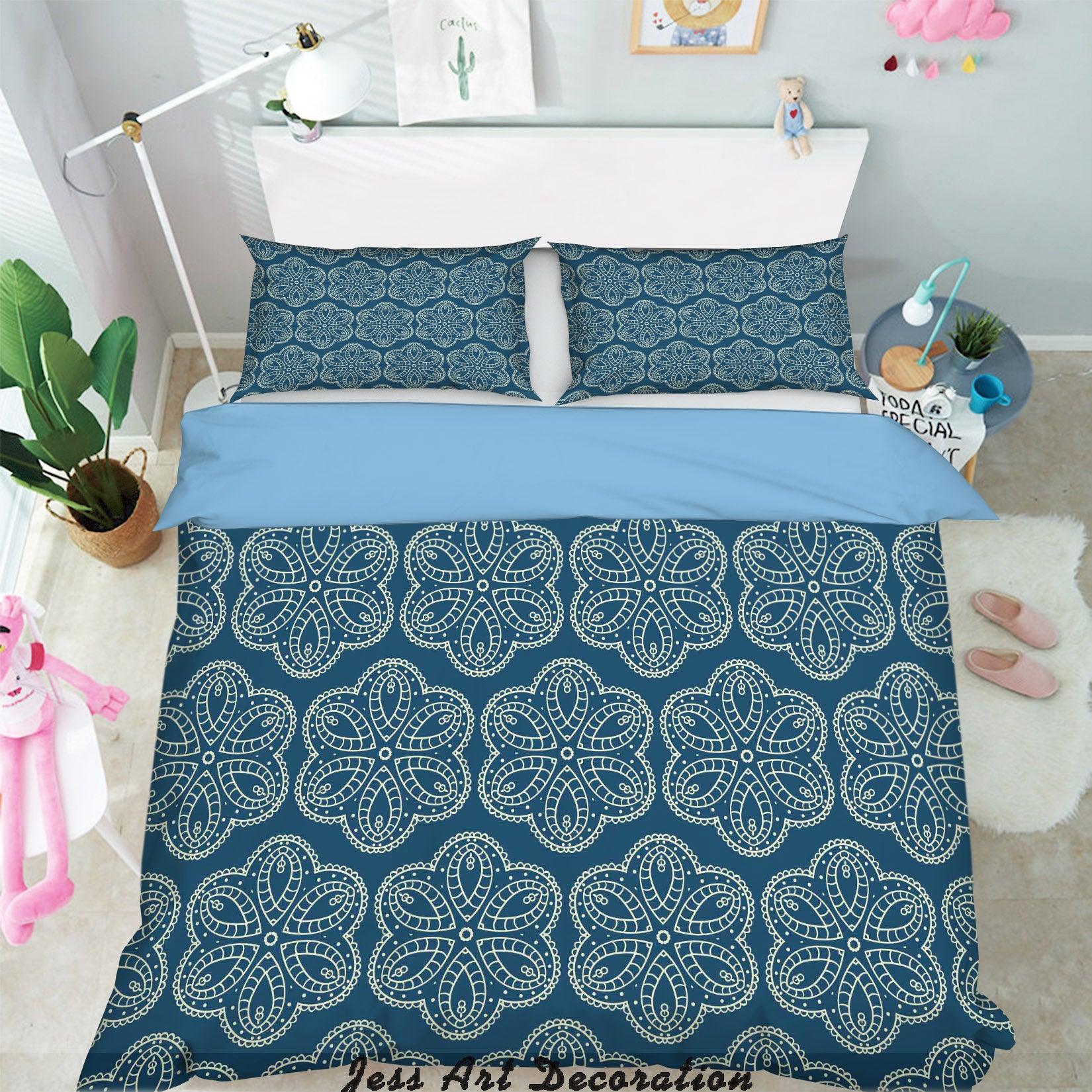 3D White Decorative Green Background Quilt Cover Set Bedding Set Pillowcases 176- Jess Art Decoration