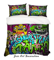 3D Graffiti Colorful Monster Sign Quilt Cover Set Bedding Set Duvet Cover Pillowcases LXL- Jess Art Decoration
