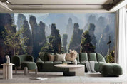 3D Overlooking Mountain Stone Forest Wall Mural Wallpaper SWW4251- Jess Art Decoration