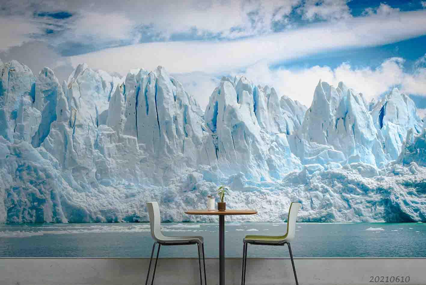 3D  Polar Glacier Snow Mountain Wall Mural Wallpaper SWW1762- Jess Art Decoration