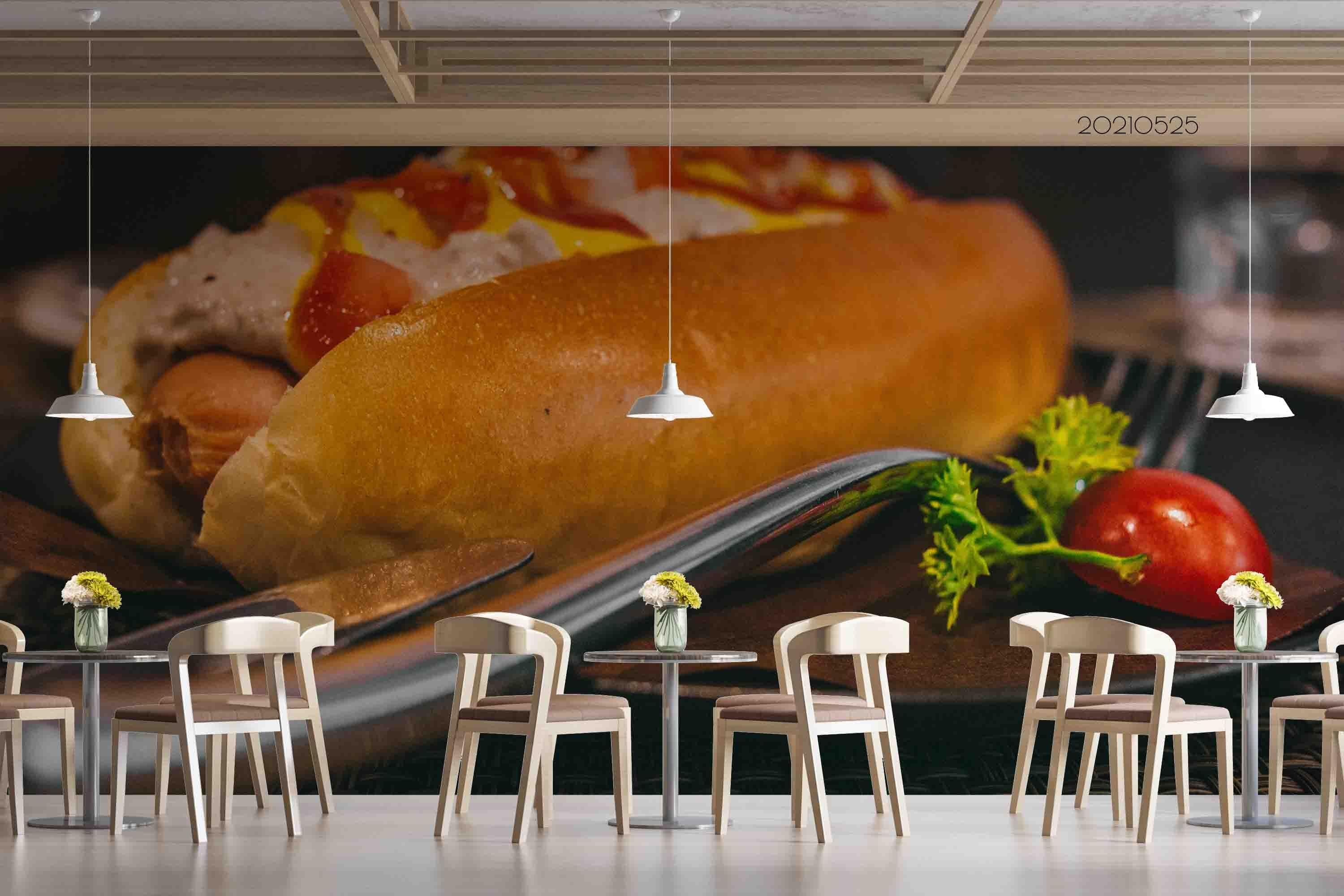3D Large Hot Dog Wall Mural Wallpaper SWW122- Jess Art Decoration