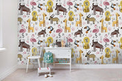 3D Cartoon Animal Pattern Wall Mural Wallpaper A168 LQH- Jess Art Decoration