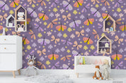 3D Hand Drawn Purple Butterfly Floral Wall Mural Wallpaper LQH 175- Jess Art Decoration