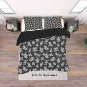 3D Black Rose Floral Quilt Cover Set Bedding Set Duvet Cover Pillowcases SF129- Jess Art Decoration