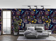 3D Vintage Plant Branch Floral Hummingbird Wall Mural Wallpaper GD 64- Jess Art Decoration