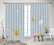 3D Space Planet Star Moon Curtains and Drapes LQH 137- Jess Art Decoration