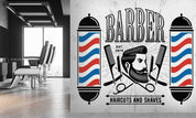 3D Barber Shop Background Wall Mural Wallpaper LQH 17- Jess Art Decoration