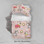 3D Pink Paw Medal Pug Quilt Cover Set Bedding Set Duvet Cover Pillowcases LXL 103- Jess Art Decoration