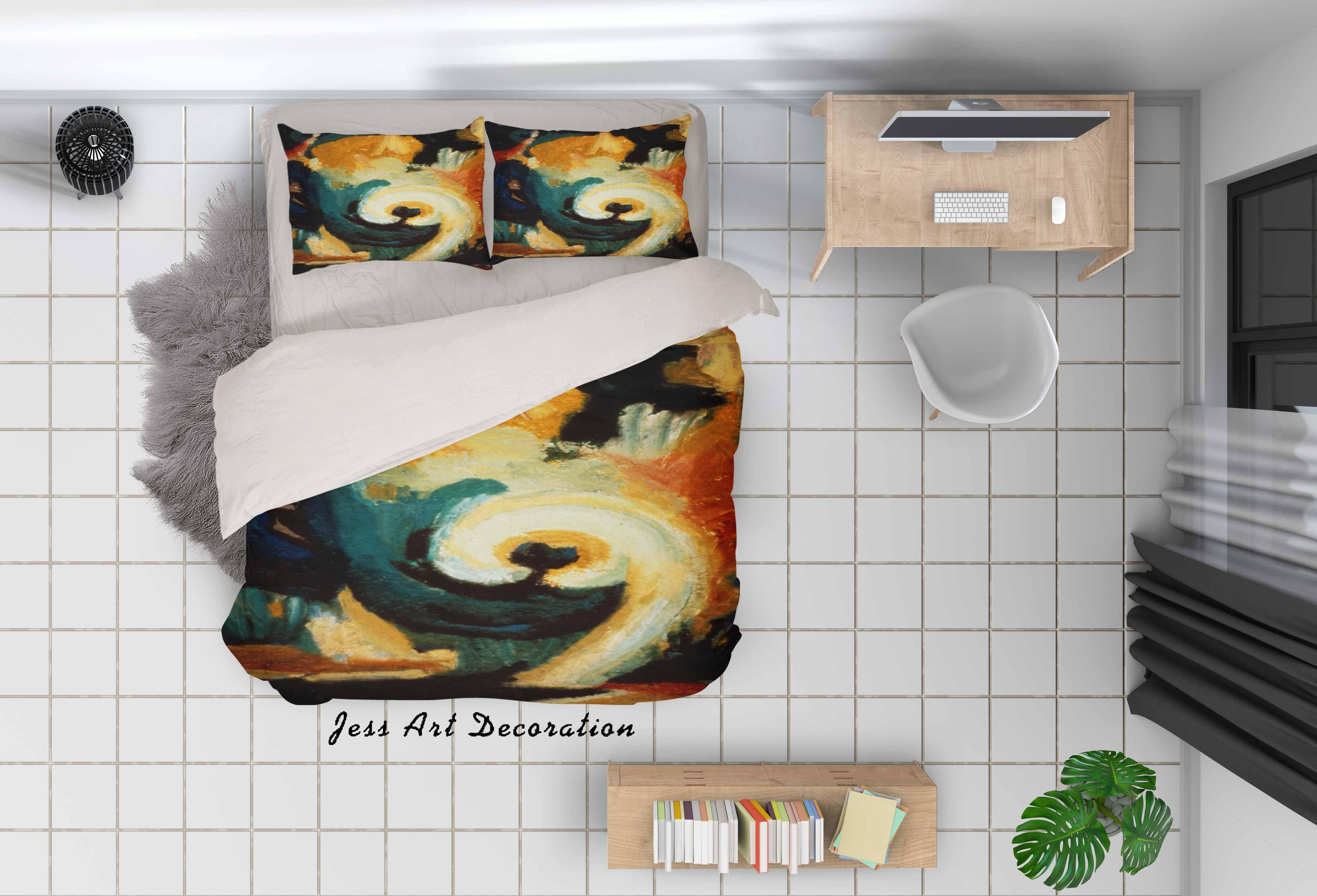 3D Abstract Colourful Oil Painting Quilt Cover Set Bedding Set Pillowcasesn 68- Jess Art Decoration
