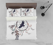 3D Hand Drawn Dreamcatcher Black Bird Quilt Cover Set Bedding Set Duvet Cover Pillowcases LXL- Jess Art Decoration