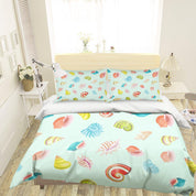3D Cartoon Green Conch Quilt Cover Set Bedding Set Pillowcases 108- Jess Art Decoration