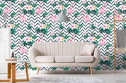3D Geometric Floral Pink Flamingo Wall Mural Wallpaper LXL 425- Jess Art Decoration
