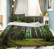 3D Sunshine Green Forest Landscape Quilt Cover Set Bedding Set Duvet Cover Pillowcases 160 LQH- Jess Art Decoration