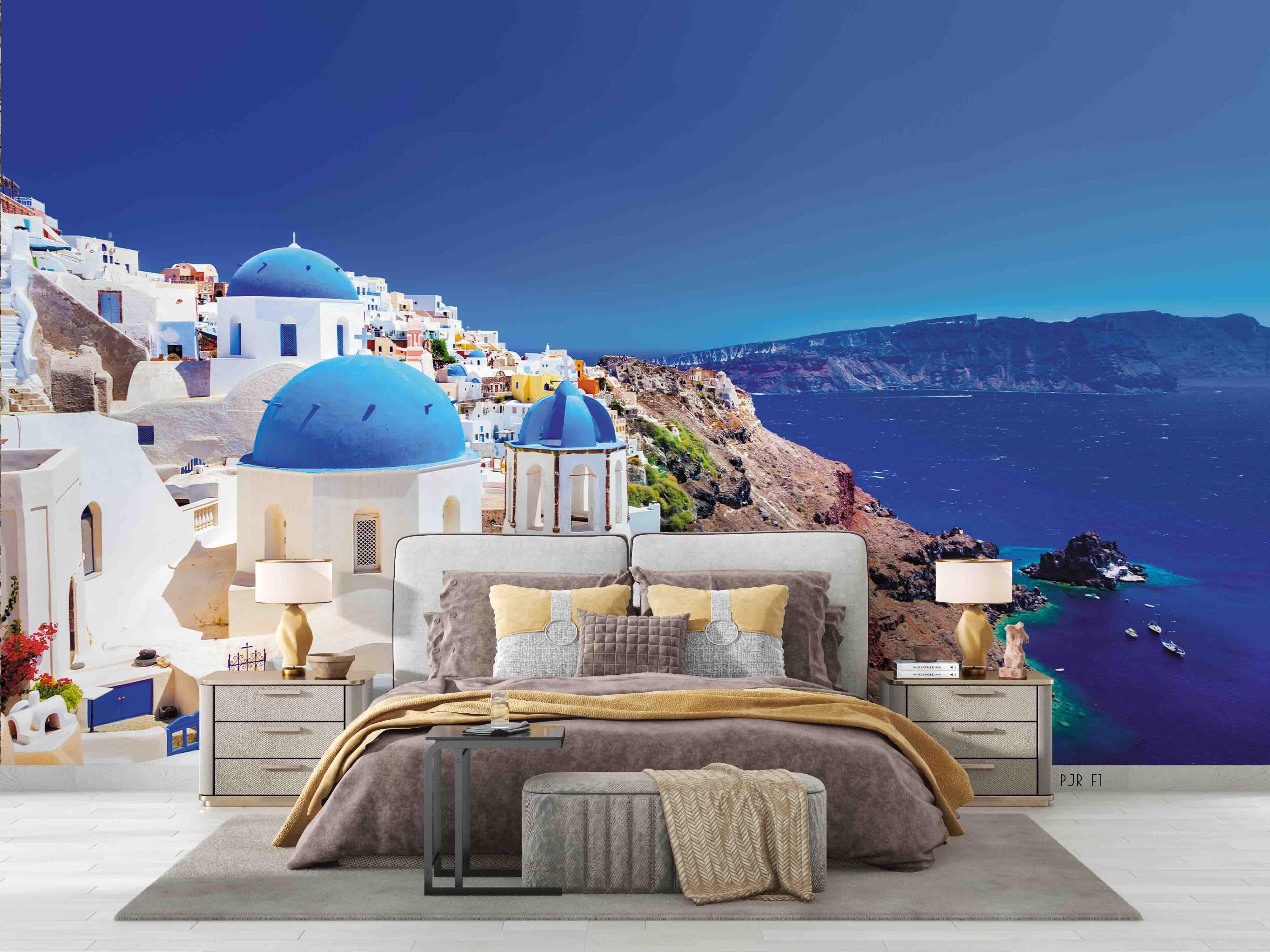 3D Scene Of Aegean Sea Wall Mural Wallpaper WJ 1318- Jess Art Decoration