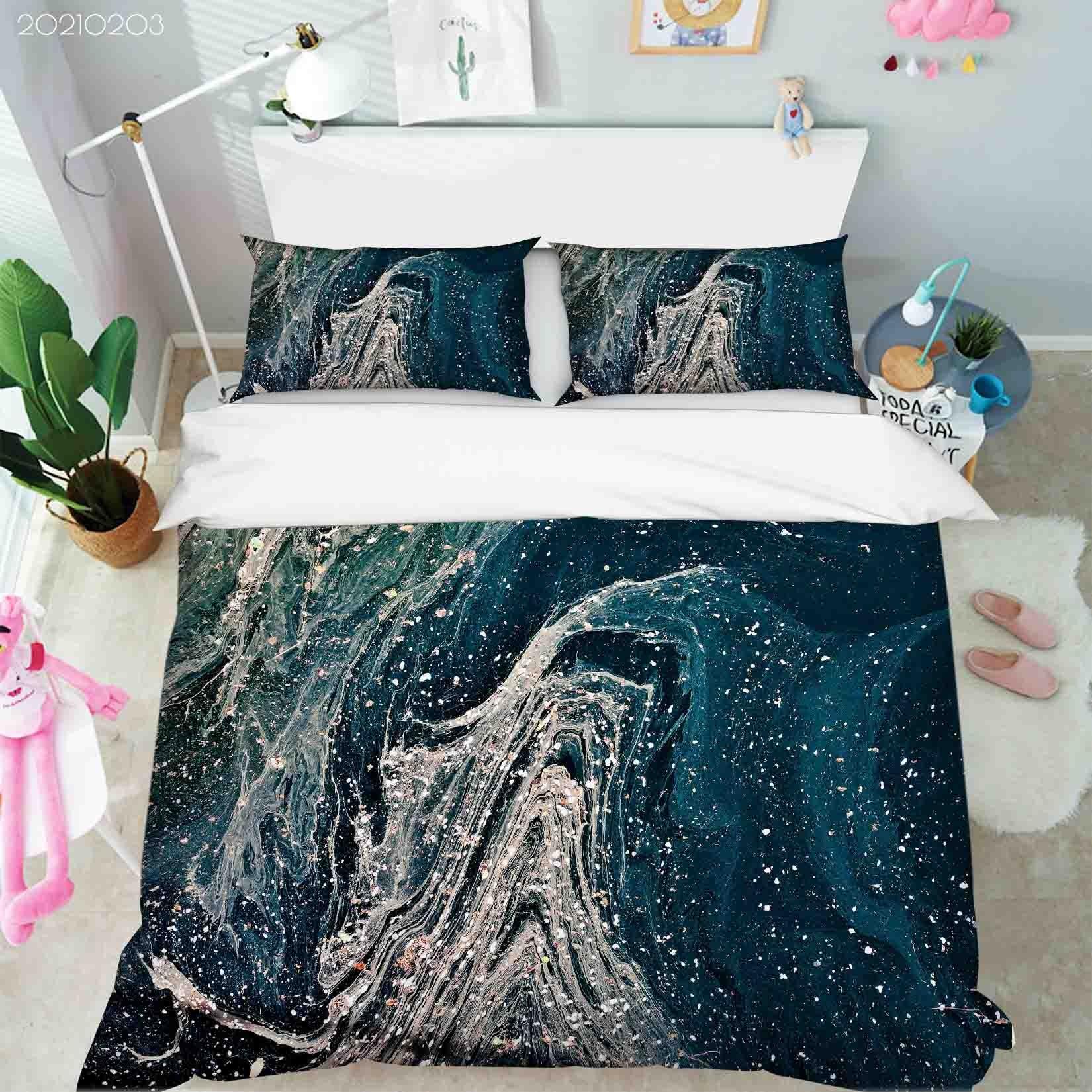 3D Abstract Marble Texture Quilt Cover Set Bedding Set Duvet Cover Pillowcases 12- Jess Art Decoration