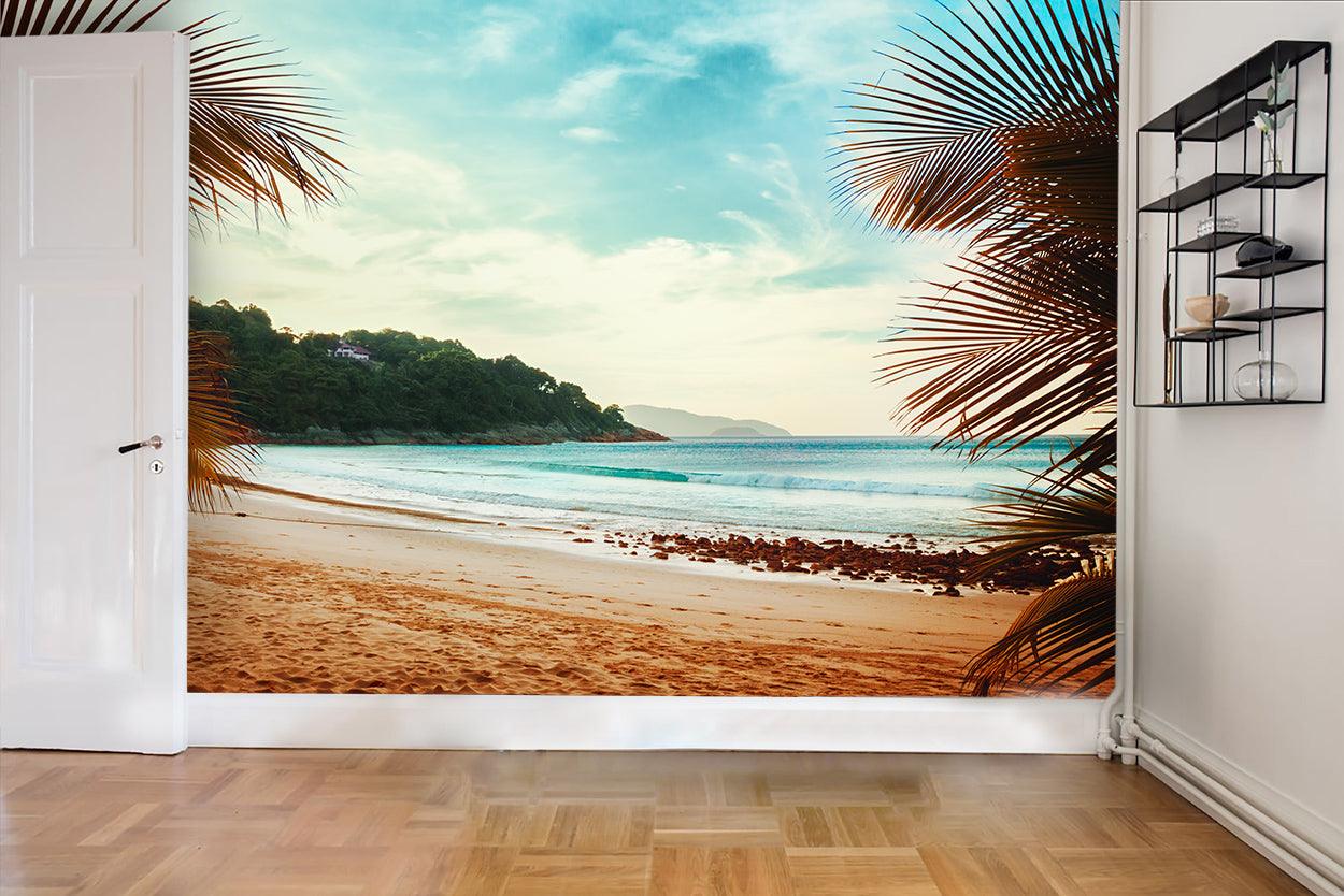 3D Beach Sea Forest Wall Mural Wallpaper 38- Jess Art Decoration