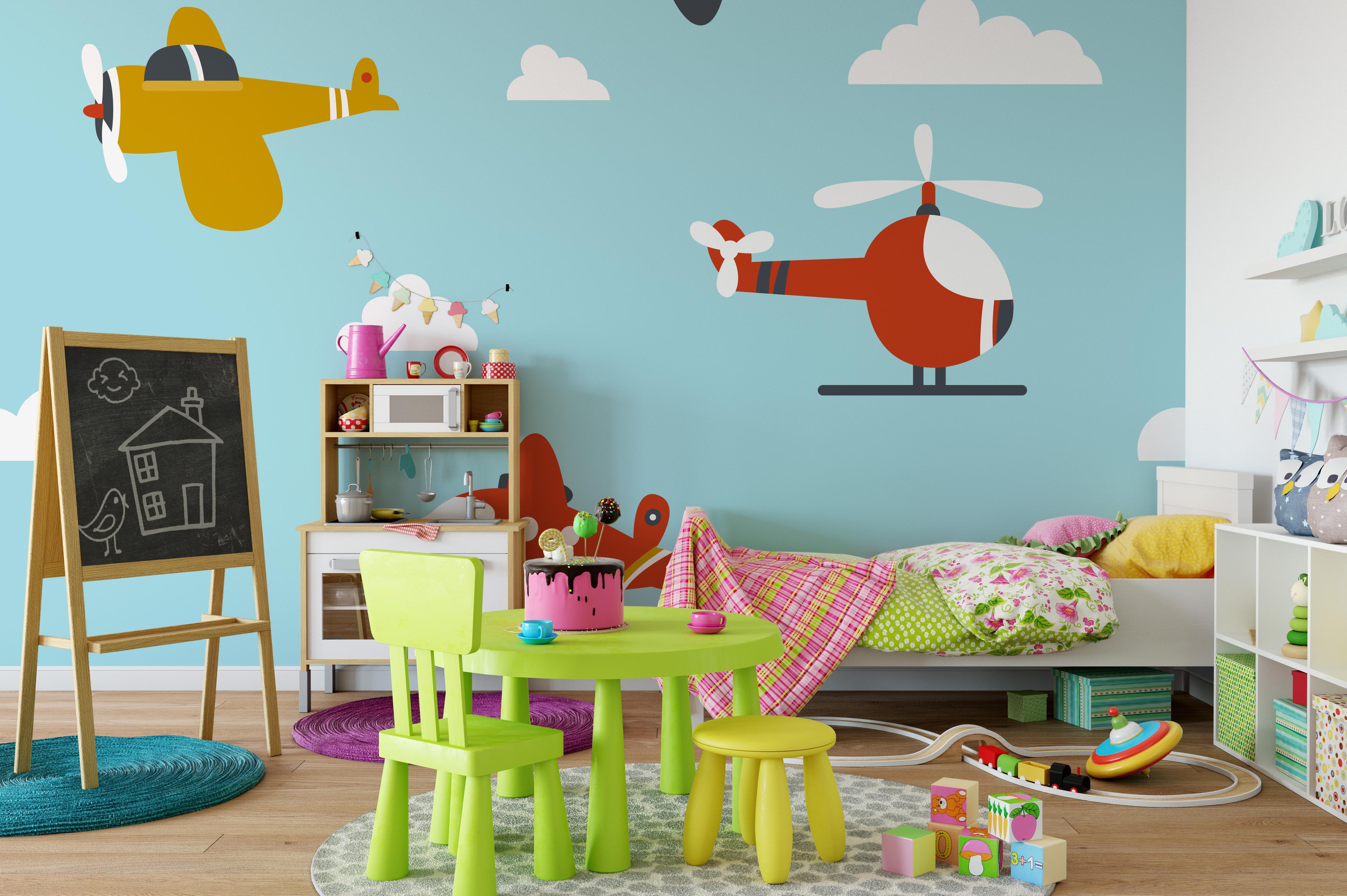 3D Cartoon Plane Sky Wall Mural Wallpaper 93- Jess Art Decoration