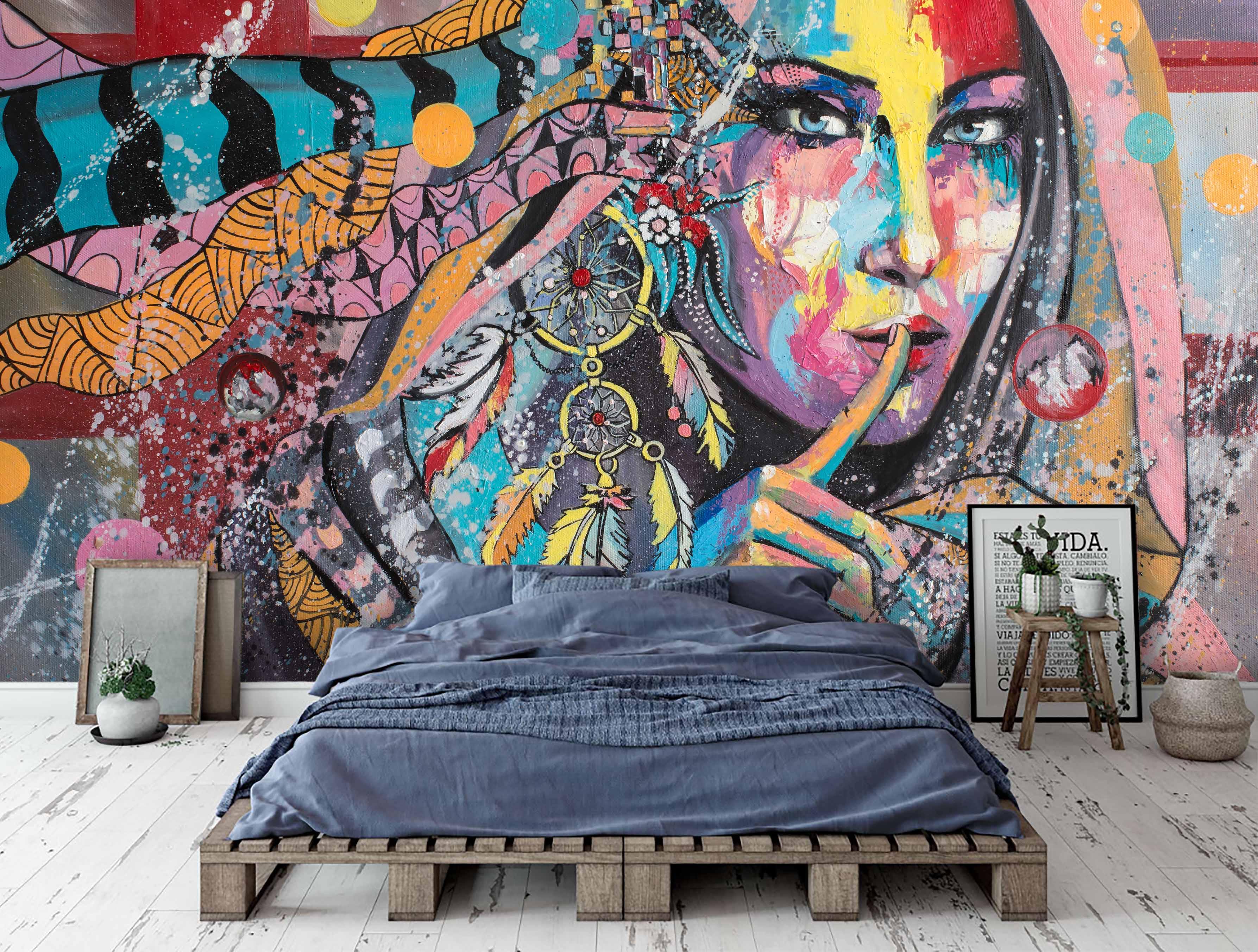 3D Color Graffiti Characters Wall Mural Wallpaper 23- Jess Art Decoration
