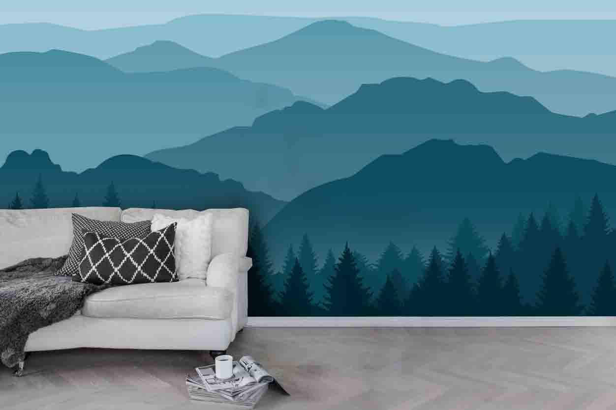 3D Mountains Forest Wall Mural Wallpaper 61- Jess Art Decoration