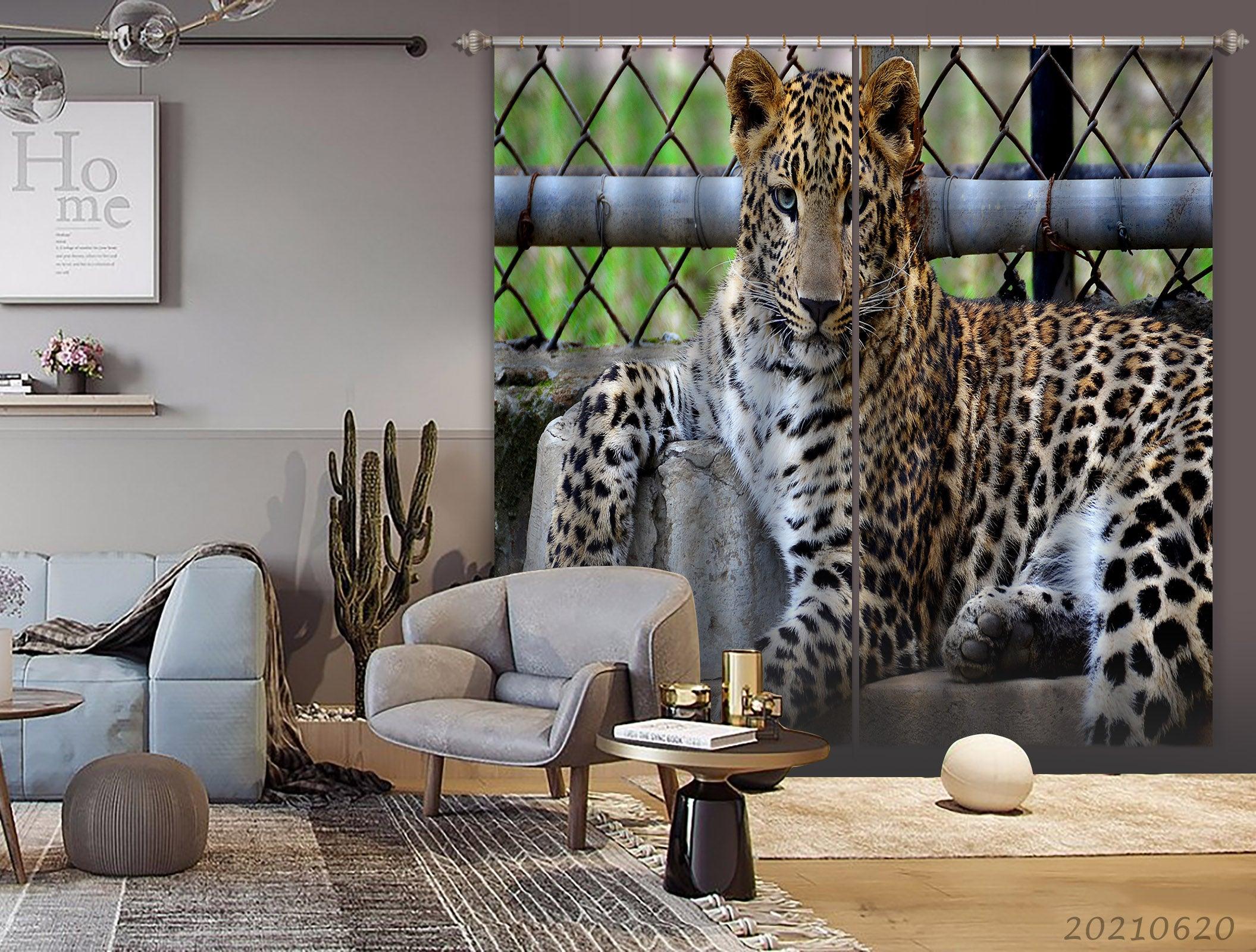 3D Zoo Leopard Pattern Curtains and Drapes GD 828- Jess Art Decoration