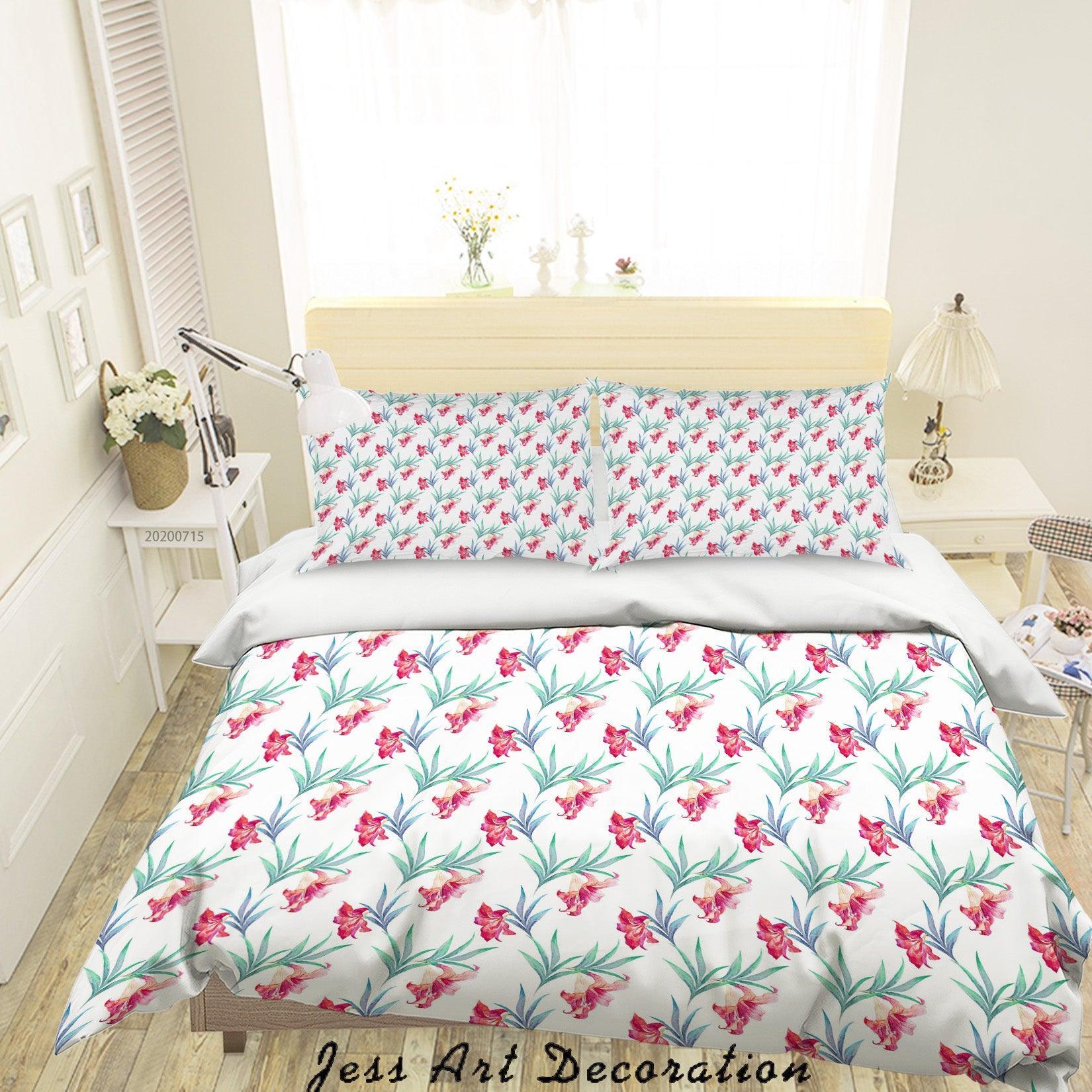 3D Colourful Plant Floral Leaves Pattern Quilt Cover Set Bedding Set Duvet Cover Pillowcases WJ 3841- Jess Art Decoration