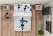 3D Abstract Geometric Triangle Pattern Quilt Cover Set Bedding Set Duvet Cover Pillowcases 51- Jess Art Decoration