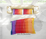 3D Colorful Stripe Quilt Cover Set Bedding Set Pillowcases 58- Jess Art Decoration