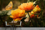 3D Yellow Floral Butterfly Wall Mural Wallpaper LQH 68- Jess Art Decoration
