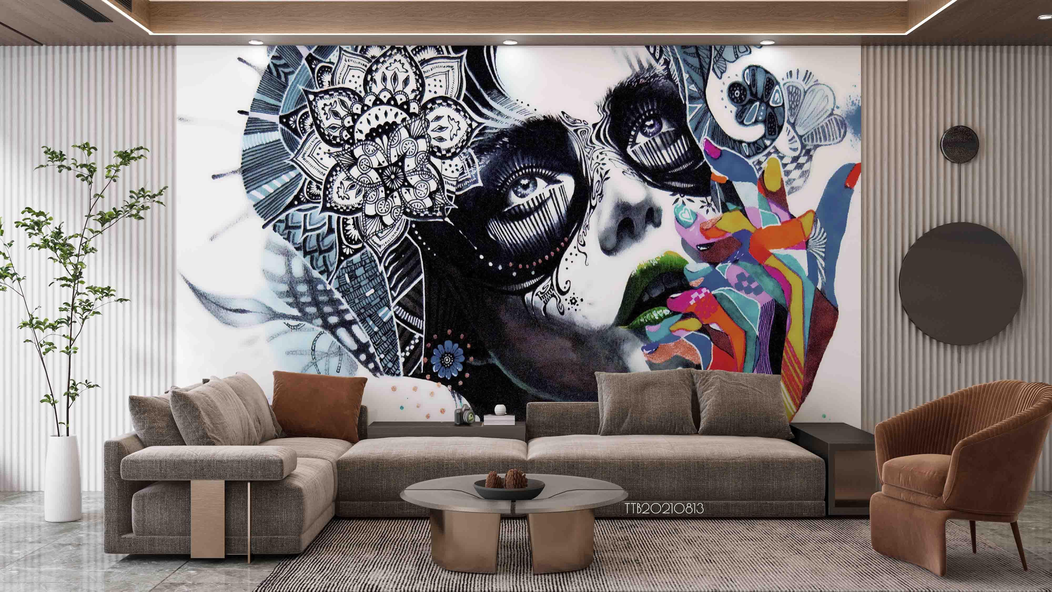 3D Graffiti Abstract Woman Wall Mural Wallpaper 5122- Jess Art Decoration