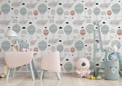3D Cartoon Hot Air Balloon Dolphin Rainbow Wall Mural Wallpaper LQH 56- Jess Art Decoration