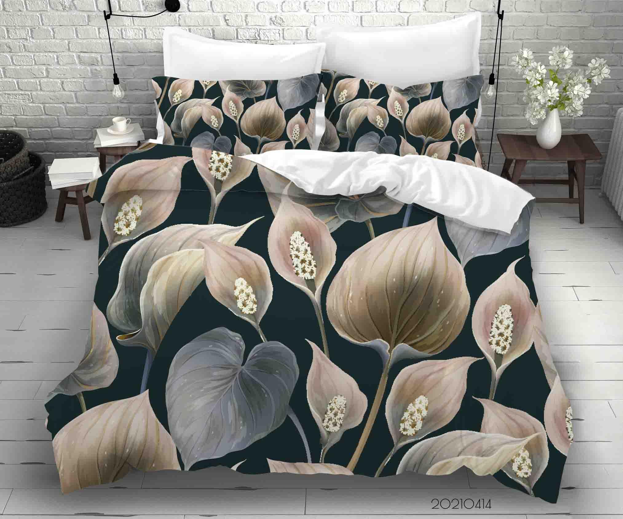 3D Hand Drawn Calla Lily Floral Quilt Cover Set Bedding Set Duvet Cover Pillowcases 97 LQH- Jess Art Decoration