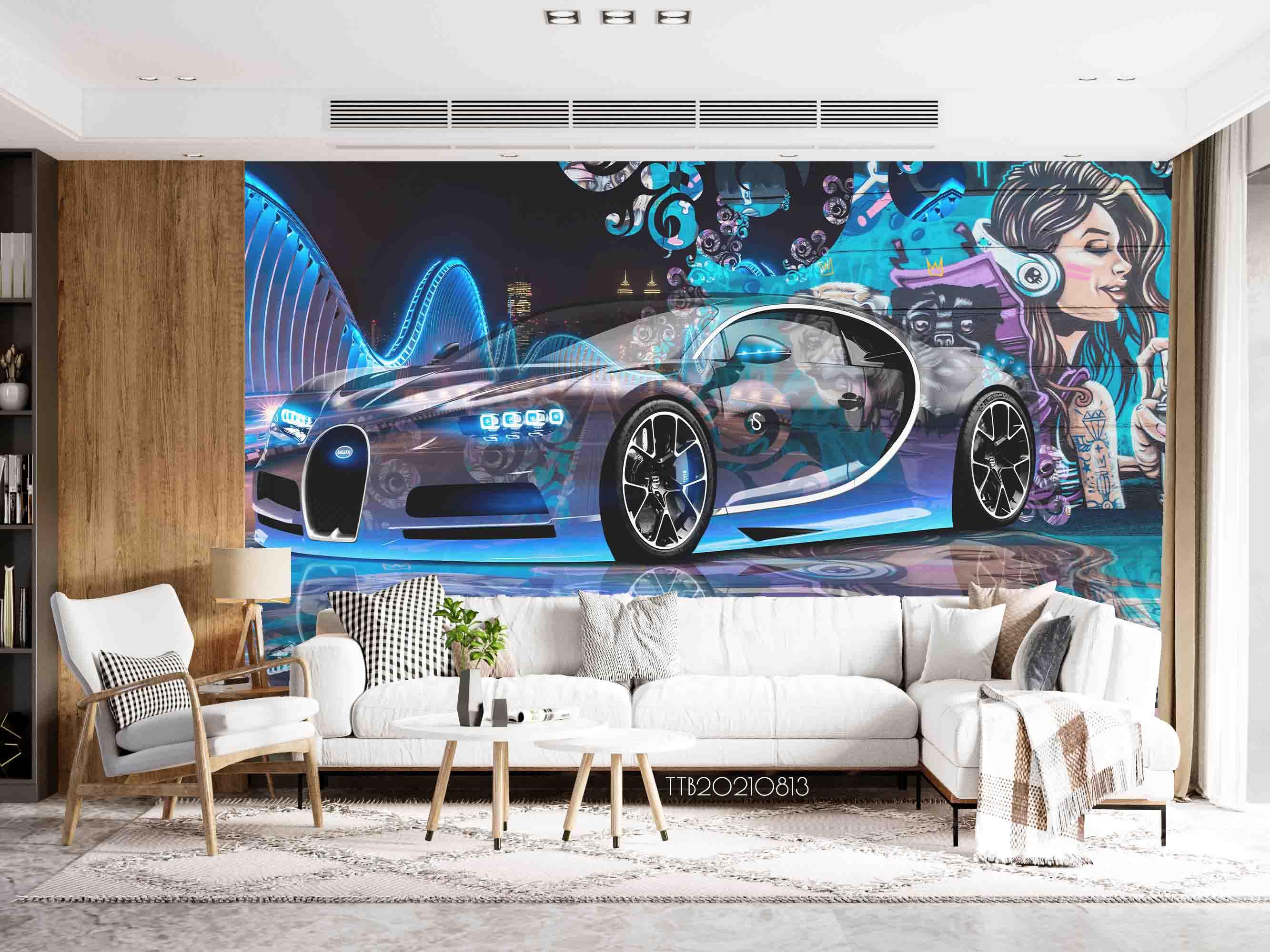 3D Street Graffiti Car Wall Mural WallpaperSWW5127- Jess Art Decoration